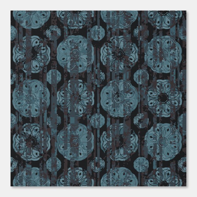 抽象芸術ウィンドウの反射（青と黒） 壁紙 (正面)