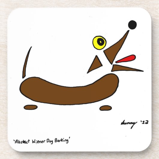 抽象芸術ウィーナードッグコースター – 6のセット コースター (正面)