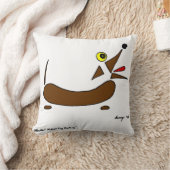 抽象芸術ウィーナードッグピロー – ブラック クッション (ブランケット)