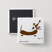 抽象芸術ウィーナードッグボタン 缶バッジ (正面&裏面)