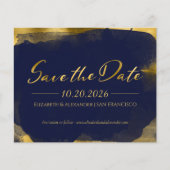 抽象芸術ウェディング日付の保存招待状 |写真 (正面)