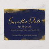 抽象芸術ウェディング日付の保存招待状 |写真 ポストカード (正面)