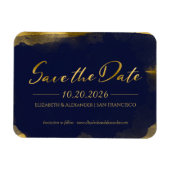 抽象芸術ウェディング日付の保存招待状 |写真 マグネット (横)