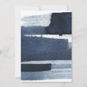 抽象芸術ウェディング日付の保存招待状 |青 招待状 (裏面)