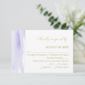 抽象芸術ウェディングsvpカード |水彩金箔 出欠カード (スタンド正面)