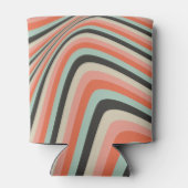 抽象芸術ウェーストライプブアクアピーチカスタムベイビーシャワー 缶クーラー (裏面)