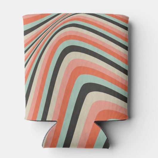 抽象芸術ウェーストライプブアクアピーチカスタムベイビーシャワー 缶クーラー (裏面)