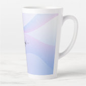 抽象芸術ウェーブリーンピンクブルーラテマグカップ カフェラテマグ (右)