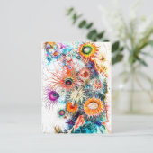 抽象芸術ウォーターイラストレーションの海アネモネス ポストカード (スタンド正面)