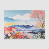 抽象芸術ウォーターカラーお洒落スプリングタイムマウンテン 薄葉紙 (正面)