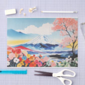 抽象芸術ウォーターカラーお洒落スプリングタイムマウンテン 薄葉紙 (クラフト)