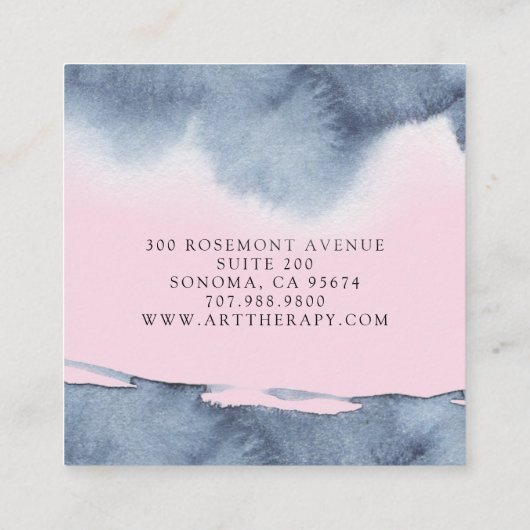 抽象芸術ウォーターカラーアートセラピスト スクエア名刺 (裏面)