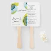 抽象芸術ウォーターカラーアートユニーク結婚式 プログラム ハンドファン (正面&裏面)