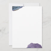 抽象芸術ウォーターカラーアート金ゴールドネイビーパープル結婚ズ 招待状 (裏面)