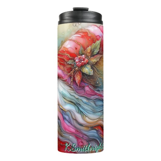 抽象芸術ウォーターカラークリスマス格言アート タンブラー (正面)