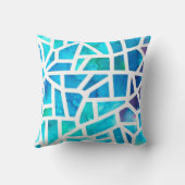 抽象芸術ウォーターカラーシーガラスターコイズブルー クッション (裏面)