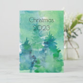 抽象芸術ウォーターカラーツリーズホリデークリスマスモダン (スタンド正面)