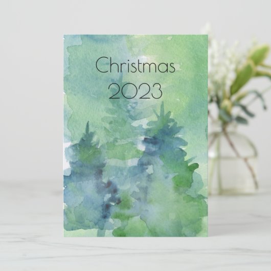 抽象芸術ウォーターカラーツリーズホリデークリスマスモダン (スタンド正面)