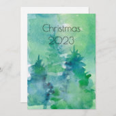 抽象芸術ウォーターカラーツリーズホリデークリスマスモダン (正面/裏面)