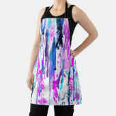 抽象芸術ウォーターカラードリップスブルーターコイズピンク エプロン (インサイチュ)