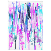 抽象芸術ウォーターカラードリップスブルーターコイズピンク クリップボード (裏面)