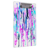 抽象芸術ウォーターカラードリップスブルーターコイズピンク クリップボード (右)