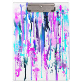 抽象芸術ウォーターカラードリップスブルーターコイズピンク クリップボード (正面)