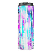 抽象芸術ウォーターカラードリップスブルーターコイズピンク タンブラー (裏面)