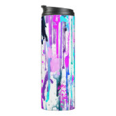 抽象芸術ウォーターカラードリップスブルーターコイズピンク タンブラー (回転右)