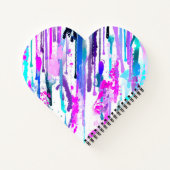 抽象芸術ウォーターカラードリップスブルーターコイズピンク ノートブック (裏面)