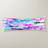 抽象芸術ウォーターカラードリップスブルーターコイズピンク ボディピロー (裏面)