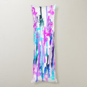 抽象芸術ウォーターカラードリップスブルーターコイズピンク ボディピロー (裏面 (縦))
