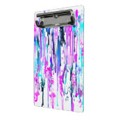 抽象芸術ウォーターカラードリップスブルーターコイズピンク ミニクリップボード (アングル2)
