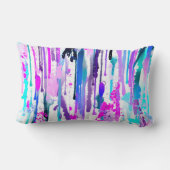 抽象芸術ウォーターカラードリップスブルーターコイズピンク ランバークッション (裏面)