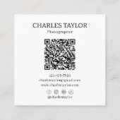 抽象芸術ウォーターカラーパープルスクエアエレガンス スクエア名刺 (裏面)