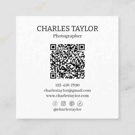 抽象芸術ウォーターカラーパープルスクエアエレガンス スクエア名刺 (裏面)