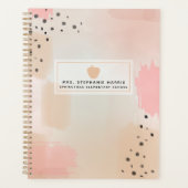 抽象芸術ウォーターカラーピンクアップル先生プランナー プランナー手帳 (正面)