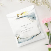抽象芸術ウォーターカラーブルー金ゴールドビーチズ結婚ズ フェイバーバッグ (封をした状態)
