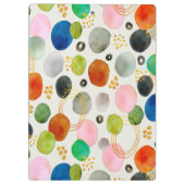 抽象芸術ウォーターカラーペブル金ゴールドグリッターアート クリップボード (裏面)