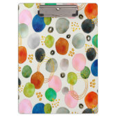 抽象芸術ウォーターカラーペブル金ゴールドグリッターアート クリップボード (正面)