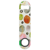 抽象芸術ウォーターカラーペブル金ゴールドグリッターアート スピード栓抜き (正面)