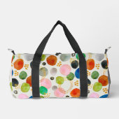 抽象芸術ウォーターカラーペブル金ゴールドグリッターアート ダッフルバッグ (正面)