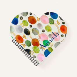 抽象芸術ウォーターカラーペブル金ゴールドグリッターアート ノートブック