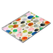 抽象芸術ウォーターカラーペブル金ゴールドグリッターアート ノートブック (左側)