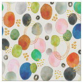 抽象芸術ウォーターカラーペブル金ゴールドグリッターアート ファブリック (クローズアップ)