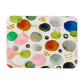 抽象芸術ウォーターカラーペブル金ゴールドグリッターアート マグネット (横)