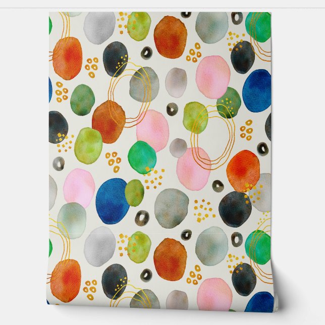 抽象芸術ウォーターカラーペブル金ゴールドグリッターアート 壁紙 (ほどく)