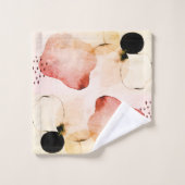 抽象芸術ウォーターカラーボホテラコッタレッド バスタオルセット (ウォッシュタオル)