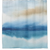 抽象芸術ウォーターカラーレイクデザイン シャワーカーテン (正面)