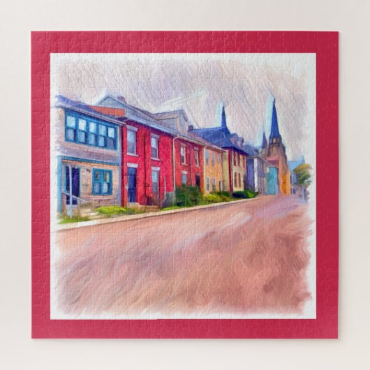 抽象芸術ウォーターカラーローハウス ジグソーパズル (縦)